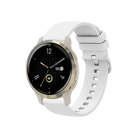 Rem för Garmin Venu 2S 18 mm Vit Solid Color Mjukt Silikon Armbandsur
