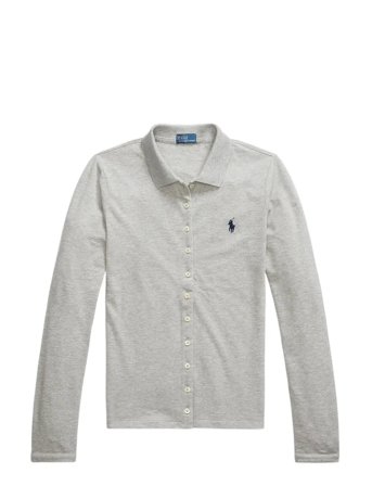 Polo Ralph Lauren | Buttoned-Placket Long-Sleeve Polo Shirt | XS