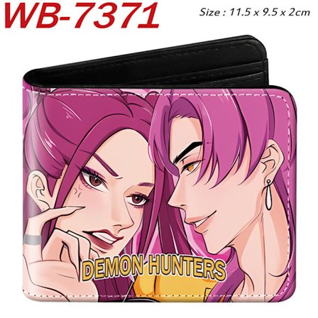 K-KPOP DEMON HUNTER plånbok i PU-läder, tvåfaldig, kort modell, populär och praktisk