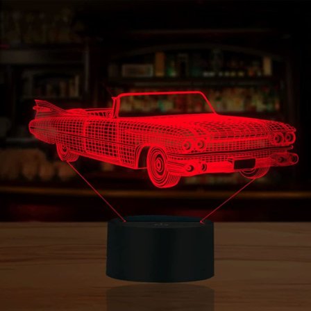 3D Racerbil Natlys LED Lampe Illusion 7 Farveskiftende Bord Dekoration Lamper Fødselsdagsgave Akrylbase USB Kabel Legetøj