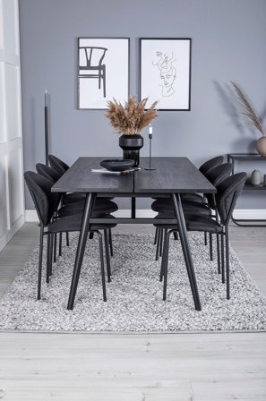 Venture Home - Ruokailuryhmä Saltö, ruokapöydän tuolit Visby, 6 kpl - Musta - Ruokailuryhmät - - Homeroom