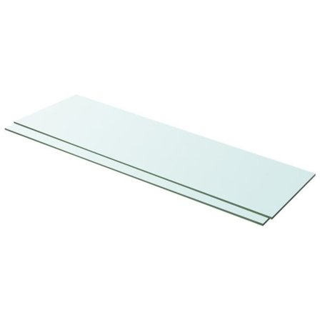 vidaXL Hyllplan 2 st glas genomskinligt 100x30 cm