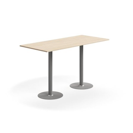 Barový stůl ALVA, 1800x800x1000 mm, vysokotlaký laminát, stříbrná/bříza