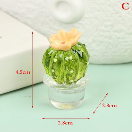 Glasskaktusfigurer Ornamenter Mini Bonsai Dekor og Miniatyr