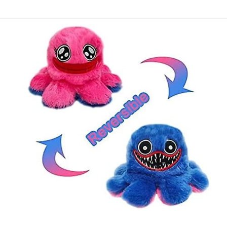 2 I 1 Huggy Wuggy Plysdyr Kawaii Vendbar Plyslegetøj Sød Udstoppede Dyr Blå Blød Legetøj Fyld Lille Håndlavede Udstoppede Dyr Litten Humør Plys Natu