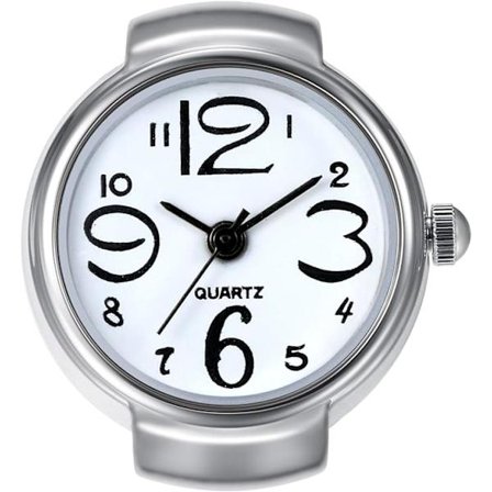 Fingerklocka Kreativ Elastisk Rund Kvarts Finger Ring Klockor, till Alla Hjärtans Dag unisex