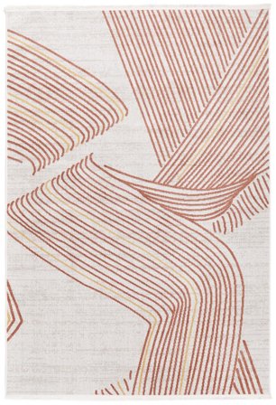 Abstract Washable Flow Rug - Rust Red 160X230