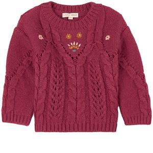 Kids - Louise Misha Raspberry Georgette Knit Jumper - Jumpers and knitwear - 24 months - Purple