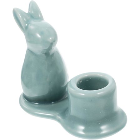 Porselenskanin Lysestake Påske Keramisk Kanin Lysestake Påske Lysestake Holder Kanin Figurer Egg Cup Holder, Blå