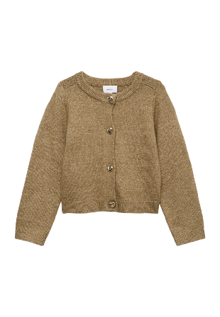 Vero Moda Girls VMFIONA LS SHORT BUTTON CARDI BOO Tröjor & koftor Dam Brun 122/128