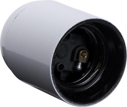 Gelia 107903133 Lamphållare E27, med jordskruv Vit, Belysning