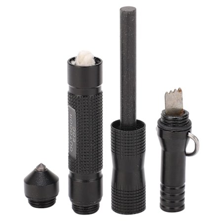 Udendørs Multifunktionel Flintlighter Overlevelsesfløjte Wolframstålhoved