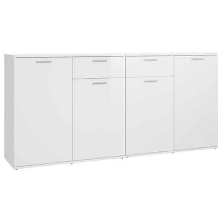 Vidaxl Skänk Vit Högglans 160x36x75 Cm Konstruerat Trä Vit