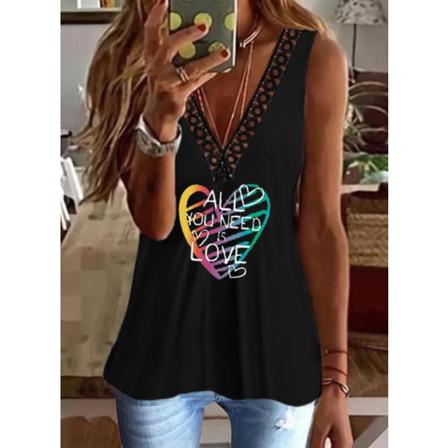 B8102 Färg Persika -hearted Gummi Printless Sleeve -fri Lös
