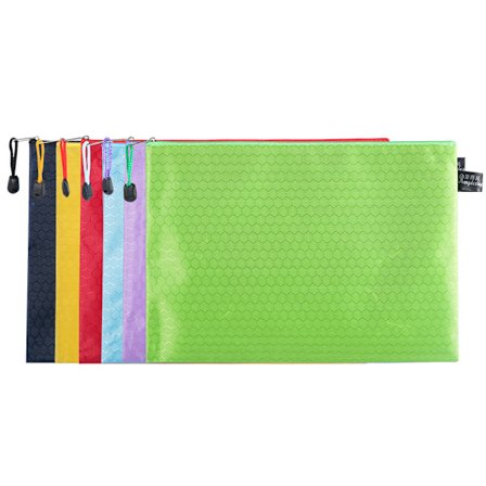 12 stk glidelås blyantvesker, store glidelås blyantvesker vanntette blyantvesker, for kontor reise kosmetikk tilfeldige farger (34*24cm)