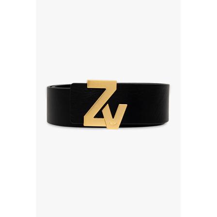 Zadig & Voltaire, Belt With Logo Czarny, Kobieta, Rozmiar: S