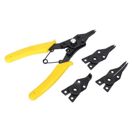 Nul stifter og cirkler. Tang og cirkler, 4 og 1 af vejen. Hovedsagelig intern/ekstern med plasthåndtag