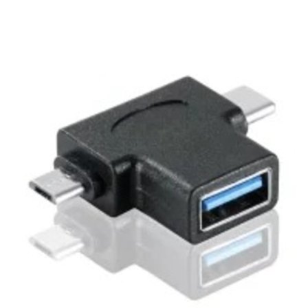2-pakning OTG-konverter 2 i 1 USB 3.0 til Micro USB og USB C hann til USB 3.0 hunn til Micro USB hann