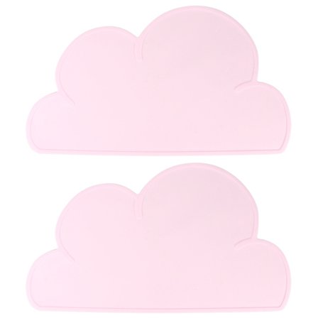 2 stk. Børne Sky Silikone Dækkeserviet Vandtæt Varmeisolering Spiseplade Pink