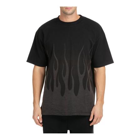 Vision OF Super, Flames Lasered T-shirt Zwart, Heren, Maat:S