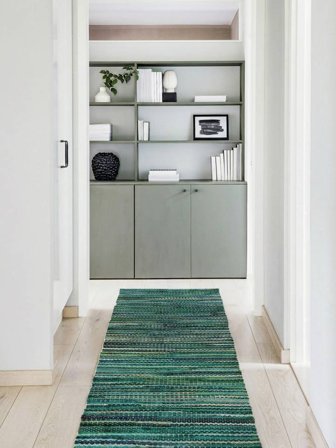 Pequeno Ronja Tapete - Multicor/Turquesa 80X250 Algodão, Em Estilo Escandinavo