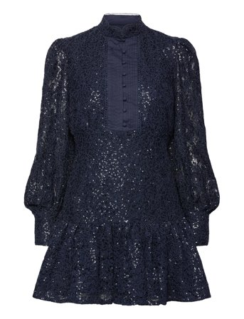 Bardot Remy Lace Mini Dress - Navy - 36