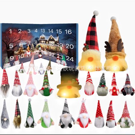 Jule-Nisse Adventskalender 2024 med 24 Nisse-Plysjfigurer, 2024 Jule-Nisse Adventskalender, 24 Dagers Juleadventskalender (YSJ)