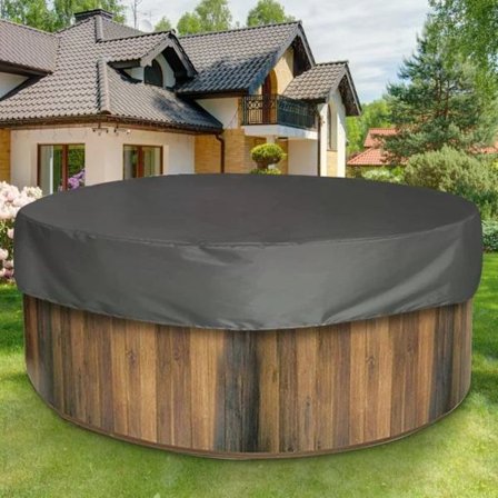 Rundt Pool Cover Pool Solbeskyttelse, Vandtæt UV-bestandigt Spa-cover, 210D Udendørs til Spa-badekar, 190*30cm