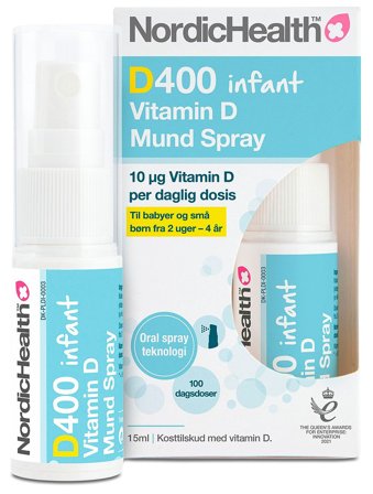 Nordic Health D400 Infant Vitamin D Mundspray 15 ml, Helse & Madvarer, Vitaminer, D-vitamin