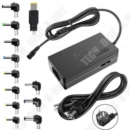 Universell Laddare - TD - Svart - 12 spetsar - Spänning 12V till 24V - Ström 2.1A