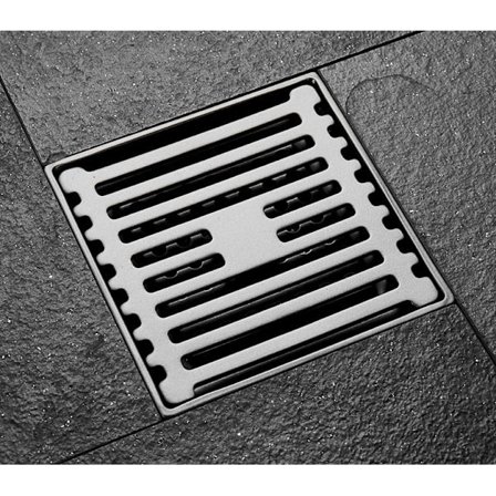 Duschbrunn, Rostfritt Stål Anti-Lukthårfälla, Mässing Golvbrunn Badrumsavlopp Stor Kaliber, 100 * 100mm Kvadrat