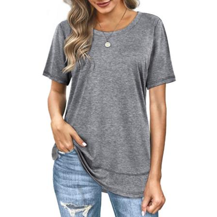 Kortärmad T-shirt För Kvinnor Med Rund Hals