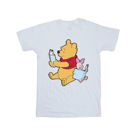 Nalle Puh Herr Läsande Bomulls T-shirt L Vit