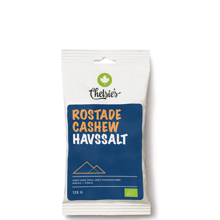 Chelsie s Organic Gourmet Prod Ristede Cashewnøtter Havsalt 125 g