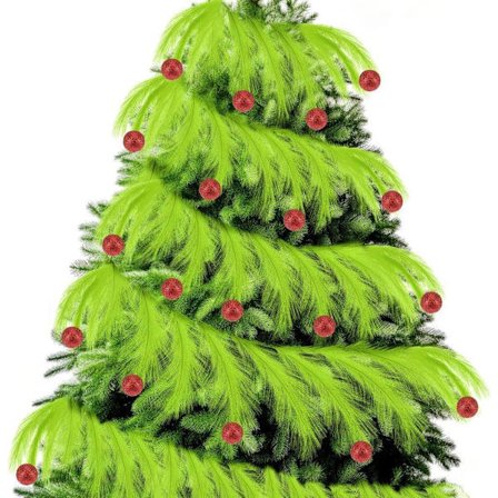 Moorle 1,8 m Juleguirlande Limegrøn Pampasgræs med Røde Kugler, Kunstige Fjer Juledekoration