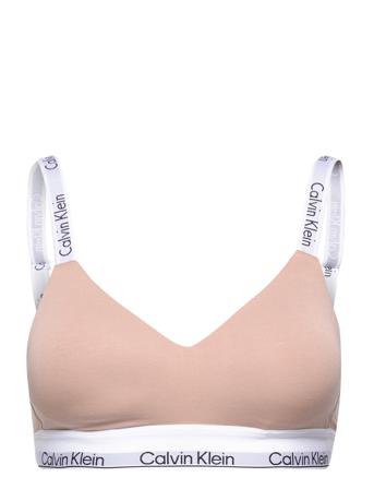 Lght Lined Bralette Lingerie Bras & Tops Soft Bras Non Wired Bras Beige Calvin Klein