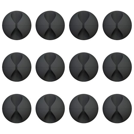 12-pak Kabelclips, Ledningsorganisatorholder, Selvklæbende Ledningsstyring, Oplader Ledningsholderclips til Skrivebord, Hjem, Kontor, Bil, Kontorbås, 