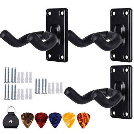 3-pack gitarrväggfästen, gitarrformade väggfästen