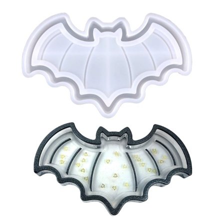 Mold Halloween-kurpitsalepakko Silikoni Epoksihartsi lasinalusen mold, jota käytetään akaattipalojen valmistamiseen lasinaluset