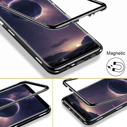 Genomskinligt Galaxy S10 Magnetiskt Skal I Glas Vit