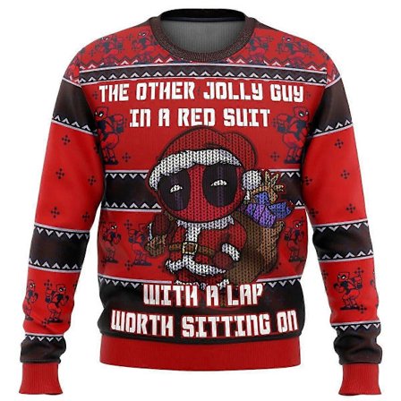 Deadpool Jolly Red Guy Stygg Julegenser Gave Julenissen Pullover Film 3D-trykk Høst Vinter Menn Kvinner Sweatshit-lingling}