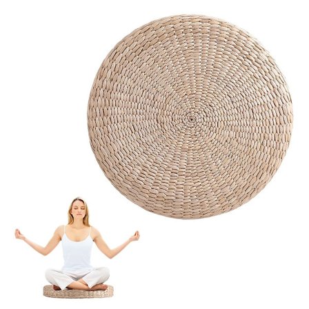 Tatami Pude Rund Polstret Skammel Blød Halm Yoga Måtte Miljøvenlig Gulvpude Siddende Strikket Have Spisning Udendørs Boligindretning 40cm