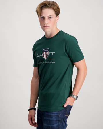 GANT ARCHIVE SHIELD SS T-SHIRT Grønn T-skjorter Gutt - Kids Brand Store