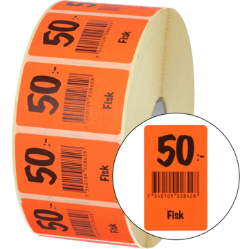 Etikett fisk 50 NOK