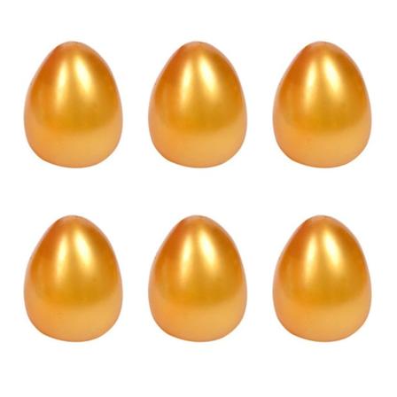 6 st Poppets Barn Fidgetleksaker Simuleringsägg Leksak Avlastning Kyckling Barn Golden 6X5X5CM