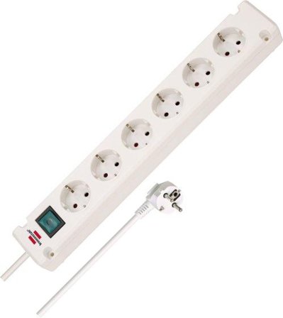 Brennenstuhl 6-veis jordet grenuttak - hvitt