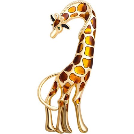 Emajl Giraf Dyrebroche Nål til Kvinder Piger Mænd Mode Rhinestone Guldtone Udsøgt Stor Kjole Hat Kostume Tilbehør Kreativ Jul Fødselsdag