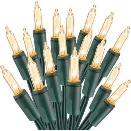 Julelys, 100 glødelamper, transparente julelys, 10 meter, grønn ledning, trelys innendørs for hjemmefestdekorasjon, varm hvit