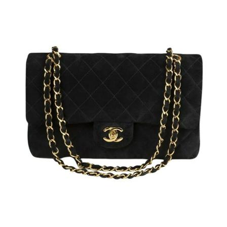 Chanel Vintage, Pre-owned Shoulder Bags Zwart, Dames, Maat:ONE Size,suede