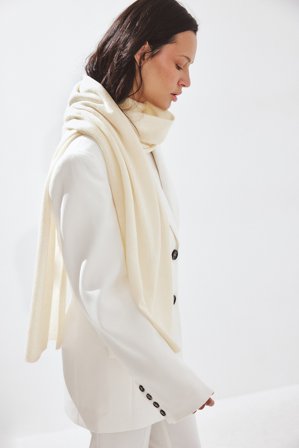 Premium Selection Wool Knitted Scarf - Écharpes & Foulards - Blanc - One Size